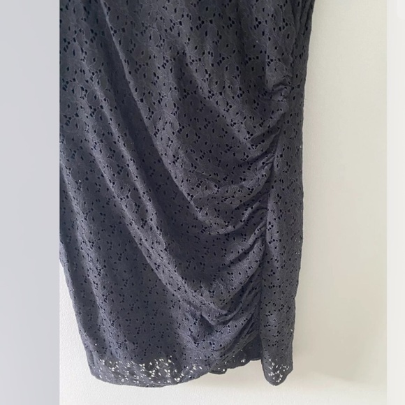 DKNYC Black Eyelet Cut Out Cap Sleeve Dress 12 - Picture 5 of 8